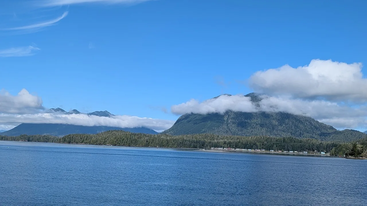 Tofino harbour looking across Clayoquot Sound toward Meares Island